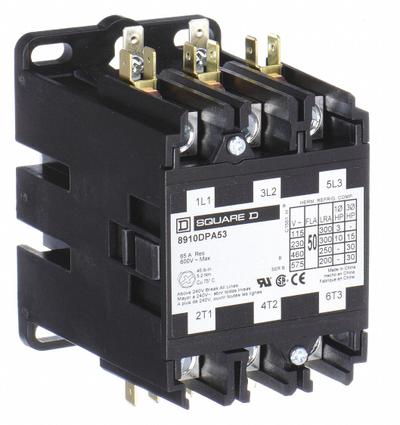 SQUARE D Definite Purpose Magnetic Contactor: 3 Poles, 208-240V AC, 50 A - Non-Reversing Definite Purpose Contactors