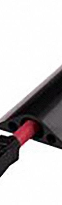 Cable Protector: 1 Channels, 3/4 in Max Cable Dia, 3 1/4 in Overall Wd, 1 in Overall Ht, 10 ft Lg (MPN RFD4-10). Key specifications — Color: Black; Brand: CHECKERS; Load Capacity: 440 lb/Axle.