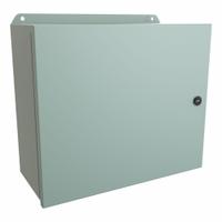 HAMMOND Electrical Enclosure: Steel, 12 in x 14 in x 6 in, NEMA 12/13/3R/4, w/Panel, Solid Cover (MPN EJ12146). Key specifications — Closure Method: Latches; Brand: HAMMOND; Knockouts: Not Included.