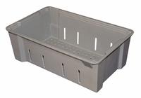 TOTELINE Straight Wall Tote: 3.7 gal, 17 7/8 in x 11 3/4 in x 6 in, -60°F to 250°F, Gray, Composite (MPN 70534851361205). Key specifications — Material: Composite; Brand: TOTELINE; Includes Lid: Lid Not Included; Container Wall Type: Vented.