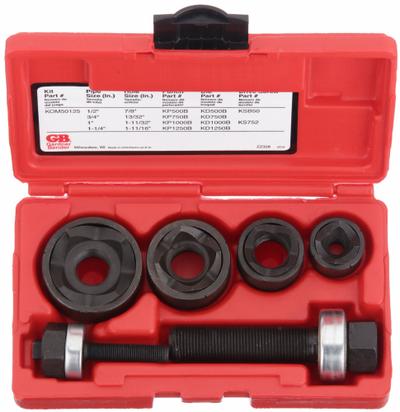 GARDNER BENDER Knockout Punch Driver Set: 10 ga_12 ga Max Sheet Metal Capacity-Steel - Gardner Bender Knockout Punch & Die Sets