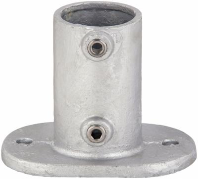 APPROVED VENDOR Structural Pipe Fitting: Railing Base Flange, Oval, 3/4 in For Pipe Size - Cast Iron Mounts