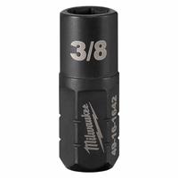 MILWAUKEE Impact Socket: SAE, 3/8 in Socket Size, 6-Point, Short, 1 41/64 in Overall Lg, Black Oxide (MPN 49-16-1642). Key specifications — attr1215501: MILWAUKEE; attr1215515: Black Oxide; attr1215518: 3/8 in.