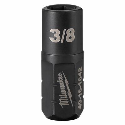 MILWAUKEE Impact Socket: SAE, 3/8 in Socket Size, 6-Point, Short, 1 41/64 in Overall Lg - Insider & DXS Impact Sockets