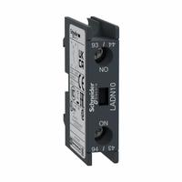 SCHNEIDER Auxiliary Contact Block: 1NO, 10 A Max Current (AC), Front Mount, Front-Mounted (MPN LADN10). Key specifications — Brand: SCHNEIDER; Compatible with Series: TeSys Deca.
