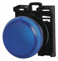 EATON Indicating Light: 22 mm Panel Mounting Size, Blue, LED, 264 V AC/DC Max Volt Rating (Supply) (MPN M22-L-B-230B). Key specifications — Series: M22; Brand: EATON; Includes Push-To-Test: No Push-To-Test Included.