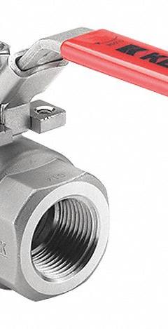 KECKLEY Manual Two-Way Ball Valve: 2 1/2 in, Stainless Steel, Straight, FNPT x FNPT, One-Piece (MPN BVS2THFSSRGSL-250). Key specifications — Brand: KECKLEY; Handle: Locking Lever.