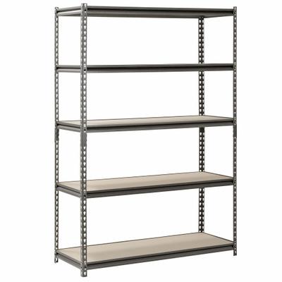 SANDUSKY Bulk Storage Rack: Medium-Duty, 48 in x 18 in, 72 in Overall Ht, 5 Shelves - Medium-Duty Particleboard Decking Split-Post Boltless Shelving