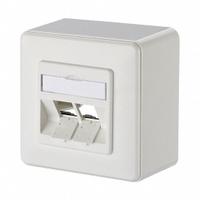 METZ CONNECT Wall Outlet: AP, GD-Zn (Zinc Die-Cast), Individual Keystone Modules, 45° Mounting Angle (MPN 130B20D20002KE). Key specifications — Housing Material: GD-Zn (Zinc Die-Cast); Includes Connector: Unequipped; Mounting Type: AP; Product Type: Wall Outlet; Connector Color: White; Connection Type: Individual Keystone Modules.