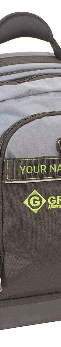 GREENLEE Tool Backpack: 15 in W 9 1/2 in D 18 1/2 in H, Polyester, Black, 27 Inside Pockets (MPN 0158-27). Key specifications — attr1116417: Padded Lumbar Support; attr1116432: GREENLEE; attr1116408: Black.