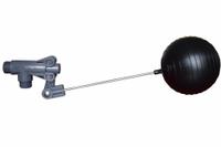 KERICK Float Valve Assembly: For Water Media, Angle Valve Body, Cylindrical, Horizontal Piping, PVC (MPN PS125SS-5). Key specifications — Mounting: Horizontal Piping; Standards: Standard 169; Arm Adjustability: Adjustable; Connection Gender - Side 1: Male; Connection Gender - Side 2: Male; Brand: KERICK; Connection Type - Side 1: NPT; Connection Type - Side 2: NPT.