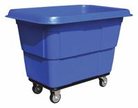 GRAINGER Cube Truck: 14 cu ft, 600 lb, 44 in L x 31 in W x 35 1/2 in H, (4) Swivel, Blue, Std (MPN 36FL19). Key specifications — Manufacturer Part Number: 36FL19; Brand: GRAINGER; Caster/Wheel Configuration: (4) Swivel; Color: Blue.
