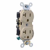 LEVITON Duplex Receptacle Outlet: Duplex, 5-20, Ivory, 125V AC, 20 A, 2 Pole / 3 Wire (MPN CR020-1PI)