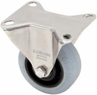 APPROVED VENDOR Plate Caster: Corrosion-Resistant/Debris-Resistant, Rigid, Rubber, 4 in Wheel Dia (MPN BX-POEV 100XR-SG). Key specifications — attr1109528: Gray; attr1109541: APPROVED VENDOR; attr1172513: Rigid.