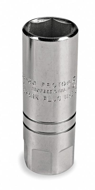 PROTO Spark Plug Socket: 1/2 in Drive Size, 13/16 in Socket Size, 6-Point, Deep - SAE Spark Plug Sockets
