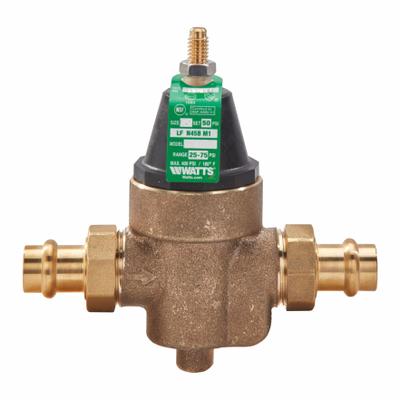 WATTS REGULATOR Water Pressure Reducing Valve: Press x Press, 1/2 in Pipe Size - Standard Capacity Water Pressure Regulators