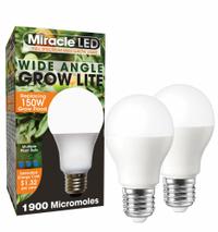 LED Grow Bulb: LED, A19, 120V, Full/Broad, 150 W Incandescent Watt Equivalency (MPN 602141). Key specifications — Plant Growth Application: Seed Starting; Brand: MIRACLE LED; Bulb Shape: A19; Spectrum: Full/Broad.