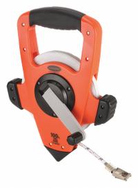 KESON Long Tape Measure: Assisted, NRS10100H, SAE/Engineers Scale, 100 ft, 1/100 ft, Plastic, Steel. Key specifications — attr939846: NRS10100H; attr939849: Steel; attr939859: Nonmagnetic Single Hook; attr939850: Single-Sided; attr939855: 1/100 ft; attr944023: Hook End; attr940484: KESON; attr985224: Plastic.