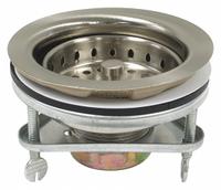 PERFECT PUTTY Strainer: Stainless Steel, Brushed Nickel, 2 1/2 in Overall Ht, 4 1/2 in Overall Dia (MPN 59-3142). Key specifications — Product Type: Sink Drain; Brand: PERFECT PUTTY; Finish: Brushed Nickel; Material: Stainless Steel; Includes: Mounting Hardware.