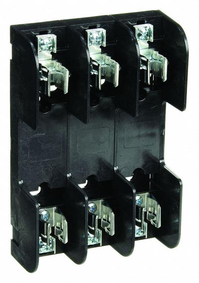 MERSEN Fuse Block: Open Block Design, 3 Pole, 600 V AC, Pressure Plate - Fuse Blocks for UL Class RK1 & RK5 Fuses