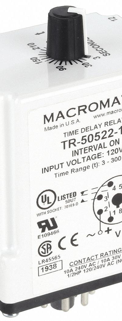 MACROMATIC Single Function Time Delay Relay: Socket Mounted - Socket-Mounted Relays