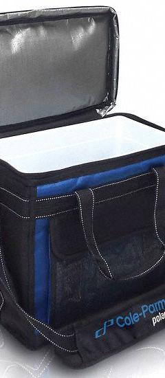 Cryogenic Storage Box: 15 in Overall Lg, 13 in Overall Wd, 7 7/8 in Overall Ht, 16 L Capacity, Nylon (MPN 0372602). Key specifications — Material: Nylon; Product Type: Transport Bag; Brand: COLE-PARMER.