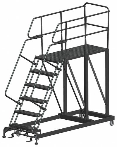 BALLYMORE Mobile Work Platform: 5 ft Platform Ht - Max, 36 in x 60 in, Steel - Manual-Lock Rolling Single-Access Platforms
