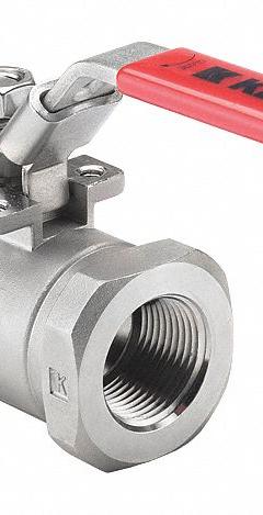 KECKLEY Manual Two-Way Ball Valve: 1/4 in, Carbon Steel, Straight, FNPT x FNPT, Full Port Ball Port (MPN BVS3THFCSAGSL-025). Key specifications — Brand: KECKLEY; Handle: Locking Lever.