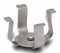 OHAUS Erlenmeyer Flask Clamp: Flask Clamp, Stainless Steel, Rubber Mat, 3 L (MPN 30400093). Key specifications — Hold Capacity: 3 L; Brand: OHAUS; Includes: Rubber Mat; Material: Stainless Steel; Product Type: Flask Clamp.