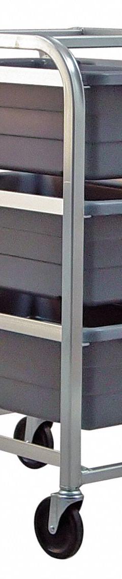 QUANTUM STORAGE SYSTEMS Tub Cart: 600 lb, 3 Bins/Tubs, Gray, 27 in L x 19 in W x 41 in H, Gray (MPN TR3-2516-8GY). Key specifications — Color: Gray; Caster/Wheel Configuration: (4) Swivel; Bin Color: Gray; Brand: QUANTUM STORAGE SYSTEMS.