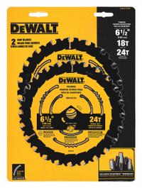 DEWALT Circular Saw Blade: 6 1/2 in Blade Dia., 0.07 in Cut Wd, 5/8 in Arbor Size, Framing, Carbide (MPN DWA1612CMB). Key specifications — attr1116119: DEWALT; attr1145631: Wood.