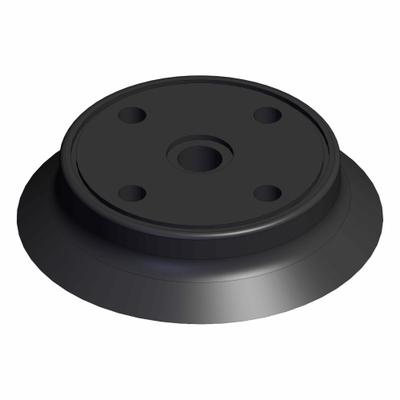 SMC Vacuum Pad: Flat with Ribs, w/o Adapter, 63 mm Pad Dia, Silicone, Black - Flat Type with Ribs Automotive & Industrial Vacuum Pads