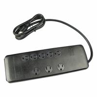 WOODS Surge Protector: 8 Outlets, 6 ft Cord Lg, 3,560 J Rated Energy, 15 A Current, Black, 5-15P (MPN 41618). Key specifications — Brand: WOODS; Mounting Style: Non Mounting.