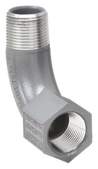 Elbow, 90 Degrees: Aluminum, Powder Coated, BL, 1/2 in Trade Size, Female to Male, NPT (MPN BL-90-1WW). Key specifications — Ends - Hazardous Fittings: 1/2 in FNPT x 1/2 in MNPT; Material: Aluminum; Finish: Powder Coated; Brand: HUBBELL KILLARK.