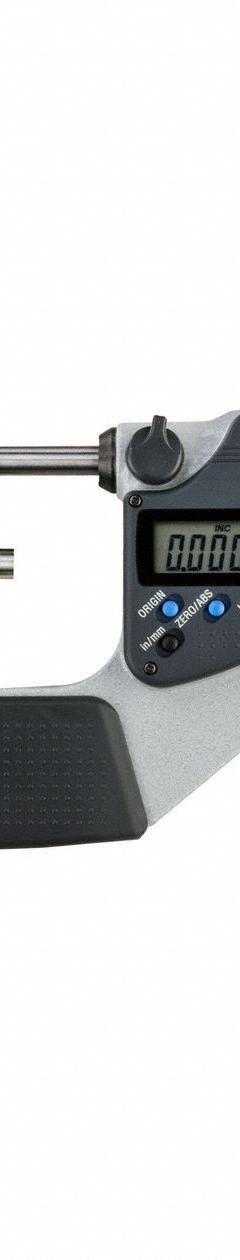 MITUTOYO Calibrated Micrometer: 0 in to 1 in /0 mm to 25.4 mm, Inch/Metric, +/- 0.0001 in Accuracy (MPN 293-332-32CAL). Key specifications — attr1182744: 0.00005 in/0.001 mm; attr1182776: IP65; attr1182741: MITUTOYO; attr1182743: +/- 0.0001 in; attr1182759: Yes.