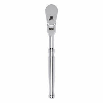 TEKTON Hand Ratchet: Pear, Reversible, 8 in Overall Lg, Polished, 4° Min Arc Swing - Flex-Head Ratchets