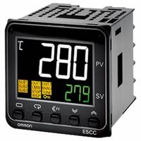 OMRON Temperature Controller: E5CC, 1/16 DIN Size, Linear/RTD/Thermocouple, 24V AC/DC, Digital, 7 mA (MPN E5CC-QX3D5M-003). Key specifications — Brand: OMRON; Alarms: (3) Relays; Control Mode: 2-PID with Auto-Tuning; Current: 7 mA; Display Type: Digital; Input Voltage: 24V AC/DC; Output: Relay; Product Type: Temperature Controller.