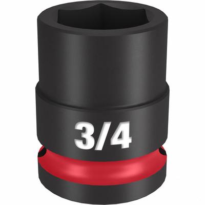 MILWAUKEE Standard Impact Socket: 1/2 in Drive Size, SAE, 3/4 in Socket Size, 6-Point - 1/2" Drive Impact Sockets