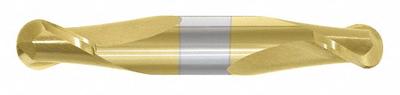 APPROVED VENDOR Ball End Mill: Carbide, TiN Coated, Double End, 2 Flute, 1/16" Mill Dia - Double-End Carbide Ball End Mills