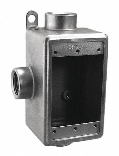 CALBRITE Electrical Box: Stainless Steel, Rectangular, 1 Gangs, 3/4 in Hub Size - Stainless Steel Weatherproof Electrical Boxes