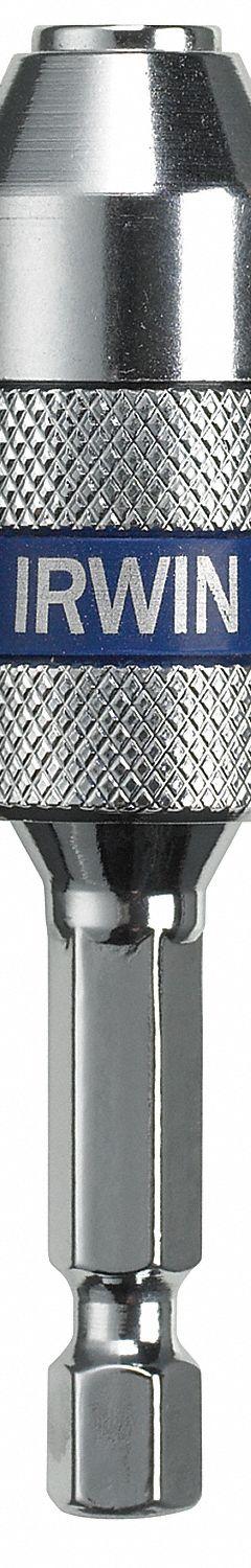 IRWIN Bit Holder: Bit Holder, Power, 1/4 in Compatible Bit Size, Hex Compatible Bit Shank, Magnetic (MPN 4935703). Key specifications — attr1132695: Hex; attr1132691: Not Impact Rated; attr1132694: Magnetic; attr1132704: IRWIN.