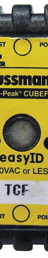 BUSSMANN Fuse: Class CF, TCF Series, Time-Delay, 17.5 A, 600 V AC, 300 V DC, Indicating (MPN TCF17-1/2). Key specifications — Brand: BUSSMANN; Series: TCF.