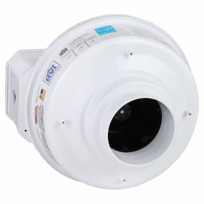 FANTECH In-Line Duct Fan: 151 cfm Max., 4 in Duct, 20 W, 120V AC, 1 Ph, IP44 - General Purpose Inline Duct Fans