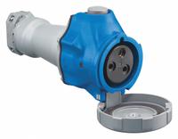 HUBBELL Pin and Sleeve Connector: Blue, 220 to 240/250V AC, Single Phase, 60 A_63 A, 2 Pole, 3 Wire (MPN HBLS360C6W). Key specifications — Brand: HUBBELL; Voltage Rating: 220 to 240/250V AC.