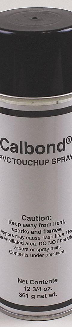 PVC Touch Up Spray (MPN PV-TOUCHUP-SPRAY). Key specifications — Application: Used to Repair Nicks and Cuts Type Damage Sustained During the Installation of PVC Coated Conduit Systems.