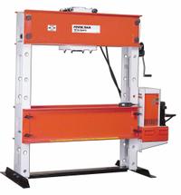 POWER TEAM H Frame Press 100T: Electric, H-Frame, 100 ton, 460V AC (MPN SPE10013DS). Key specifications — attr1088191: 460 V; attr1088151: POWER TEAM.