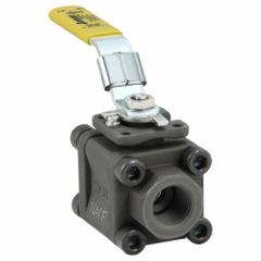 JOMAR VALVE Manual Two-Way Ball Valve: 1/2 in, Carbon Steel, Straight, FNPT x FNPT, Three-Piece (MPN T-CS-2001N-SS-4B). Key specifications — Brand: JOMAR VALVE; Handle: Locking Lever.