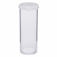 APPROVED VENDOR Vial with Cap: Sample, Polystyrene, 55.45 mL, 36.5 mm Body Dia, Non-Sterile, Round (MPN VIAL-15C-10). Key specifications — Sub-brand: plastic vials; Self-Standing: Self-Standing; Brand: APPROVED VENDOR; Vial Type: Sample; Body Color: Colorless; Includes Closure: Yes; Bottom Shape: Round; Thread Location: External.