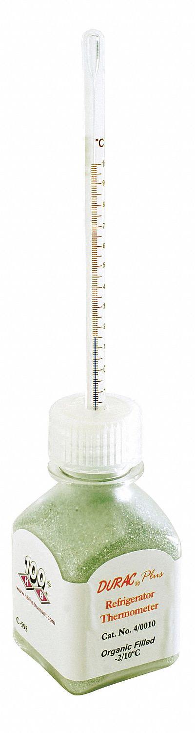 DURAC PLUS Bottle Thermometer: 15°C to 30°C - Analog Bottle Thermometers for Blood Bank, Vaccine & Critical Refrigeration Environments