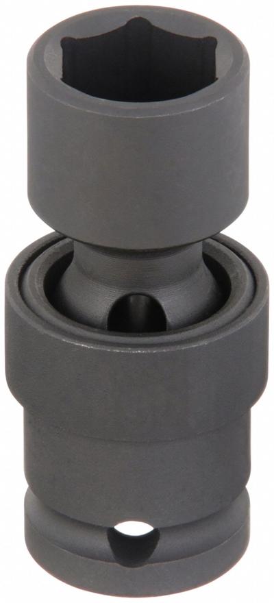 WESTWARD Impact Socket: 9/16 in Socket Size, 6-Point, Std, Black Phosphate, Not Tether Capable - 1/2" Drive SAE Flex Impact Sockets